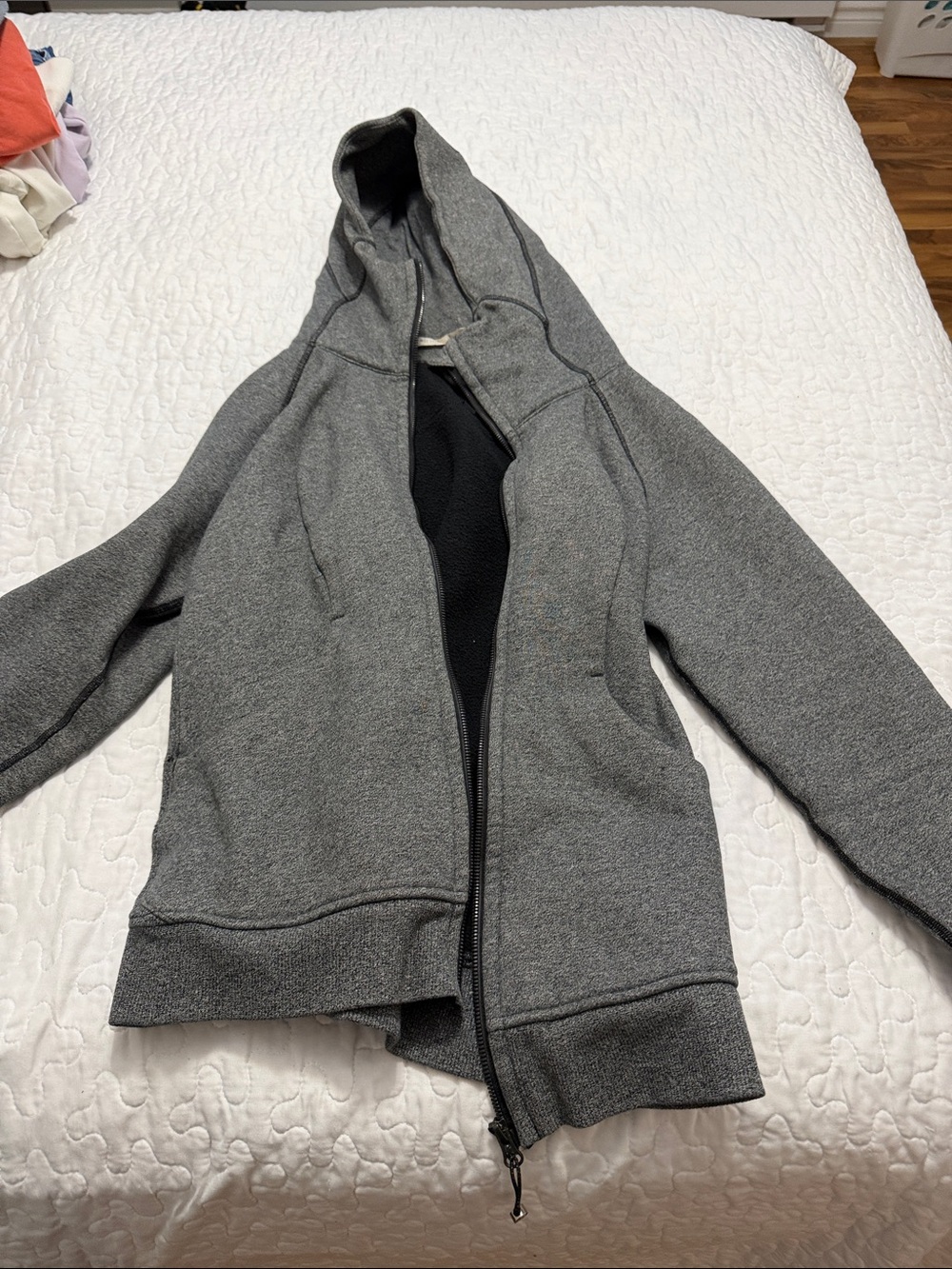 Lululemon Two-Tone Grey & Black Zip Hoodie Scuba zip zipper
